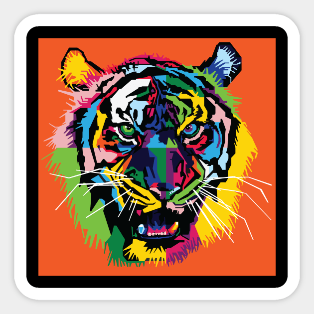 Tiger in wpap Sticker by Mykat